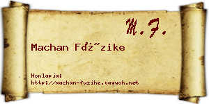 Machan Füzike névjegykártya
